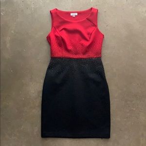 Calvin Klein embellished waist colorblock sheath